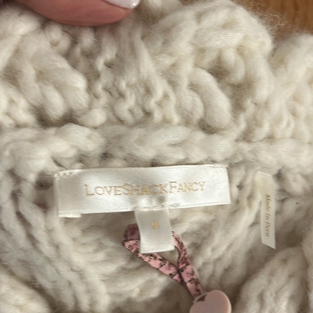 LOVESHACKFANCY NWT GALIONA SWEATER baby alpaca size M - Picture 3 of 7